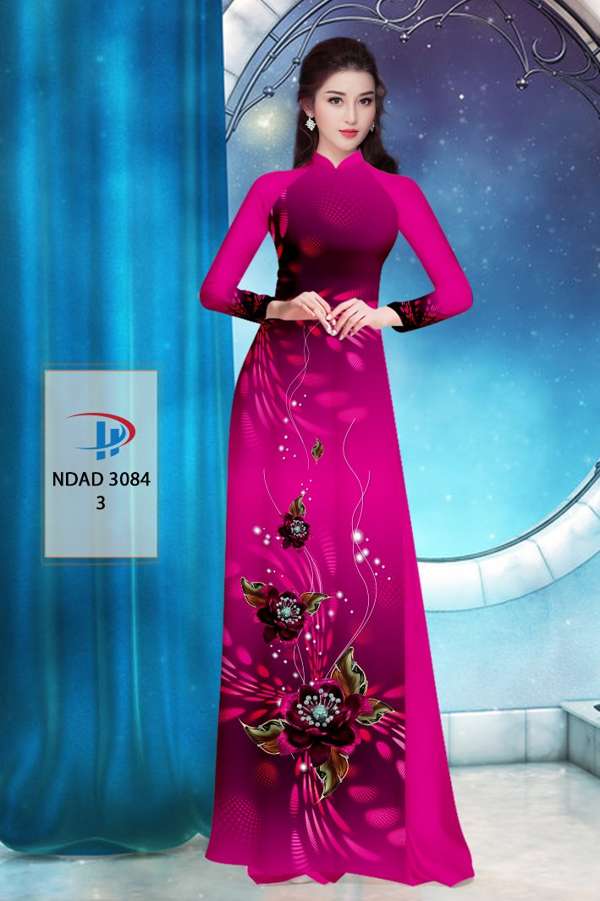 Vải Áo Dài Hoa In 3D AD NDAD3084 60